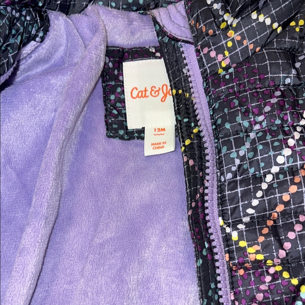 Cat & Jack Colorful Patterned Puffer Jacket - Picture 2 of 3